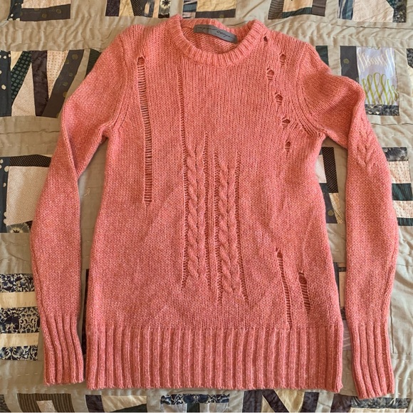 Raquel Allegra Pink Distressed Sweater - Picture 2 of 7